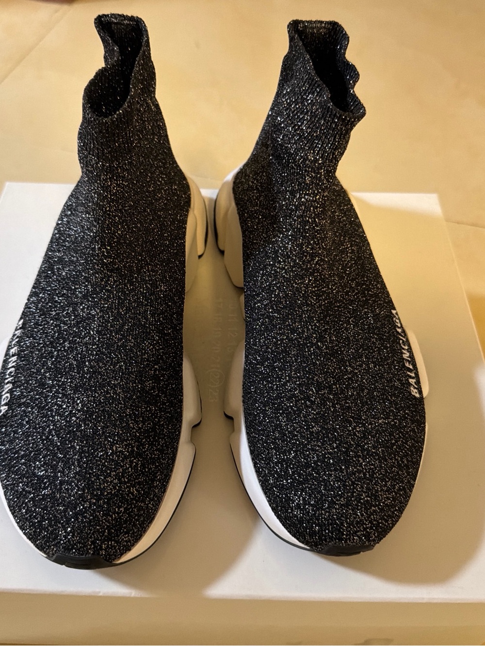 Men's Black Knit Slip-On Sock Sneakers - Casual Lightweight Design - Picture 4 of 5